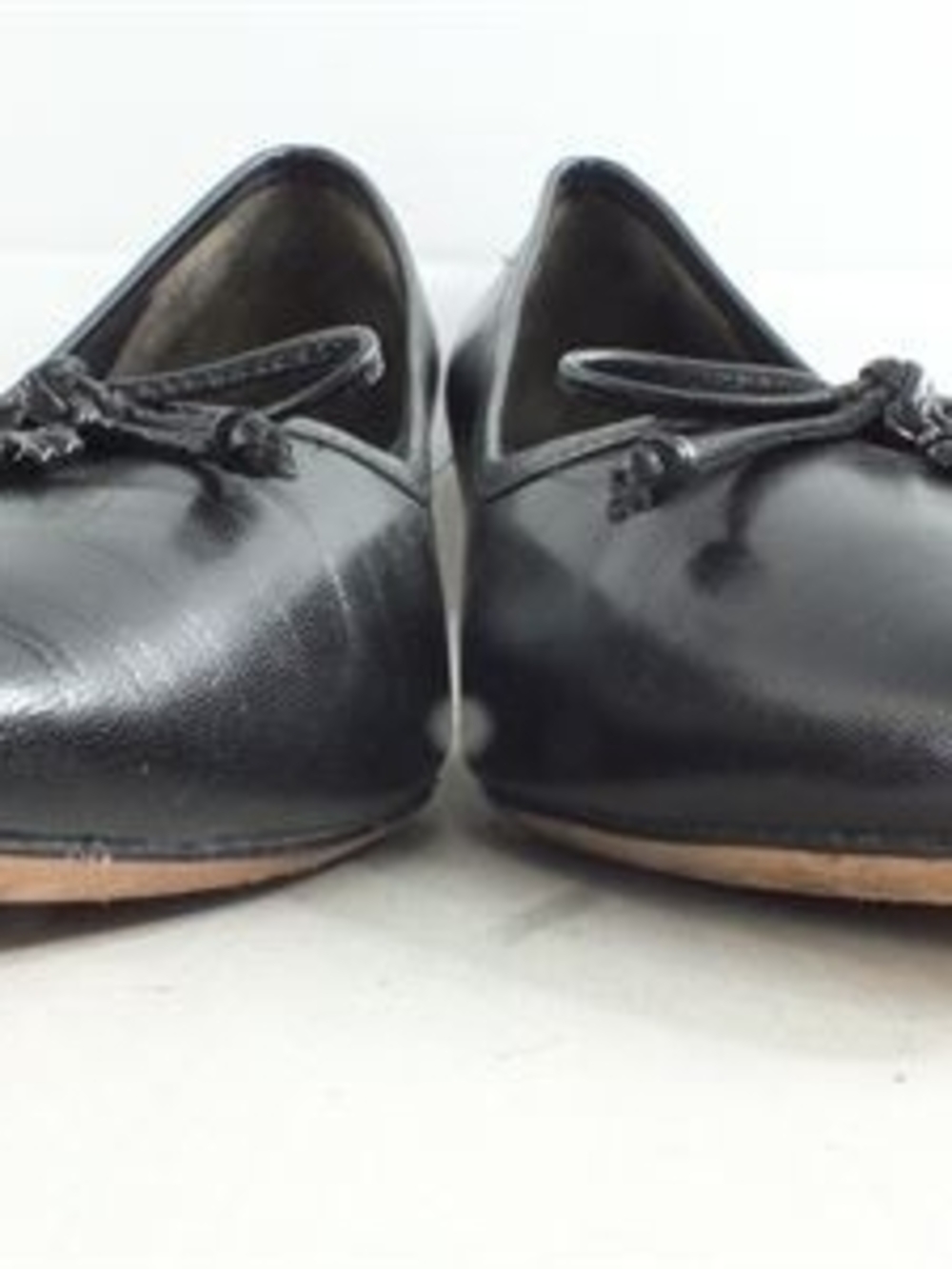 Tory Burch Charm Black Kitten Heel Pumps with Bow - Picture 3 of 8
